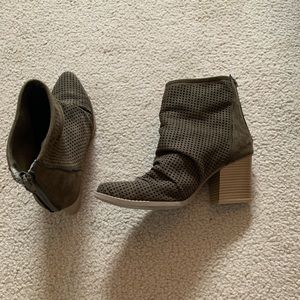 Olive green booties